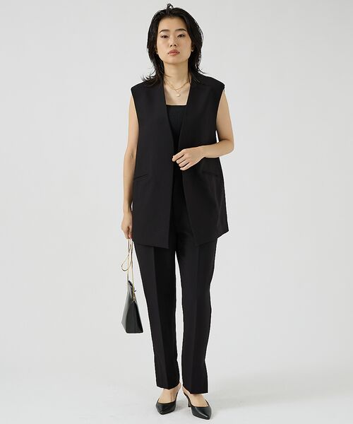 Rouge vif la cle / ルージュ・ヴィフ ラクレ ベスト | 【セットアップ2点セット】ダブルクロス ジレ×パンツ | 詳細1