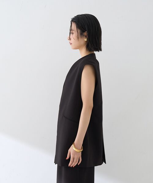 Rouge vif la cle / ルージュ・ヴィフ ラクレ ベスト | 【セットアップ2点セット】ダブルクロス ジレ×パンツ | 詳細27