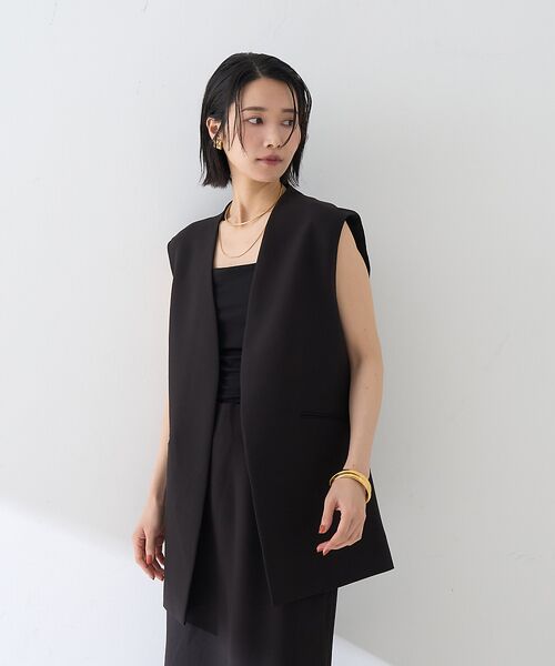 Rouge vif la cle / ルージュ・ヴィフ ラクレ ベスト | 【セットアップ2点セット】ダブルクロス ジレ×パンツ | 詳細8