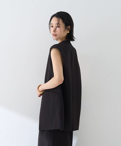 Rouge vif la cle / ルージュ・ヴィフ ラクレ ベスト | 【セットアップ2点セット】ダブルクロス ジレ×パンツ | 詳細9