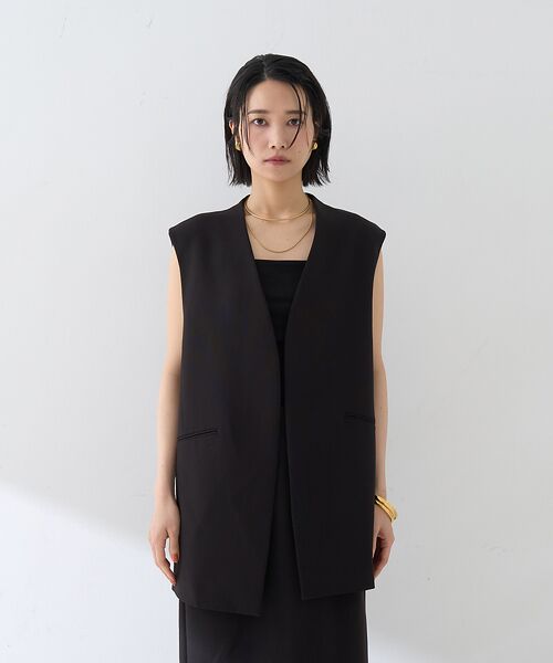 Rouge vif la cle / ルージュ・ヴィフ ラクレ ベスト | 【セットアップ2点セット】ダブルクロスジレ×タイトスカート | 詳細23