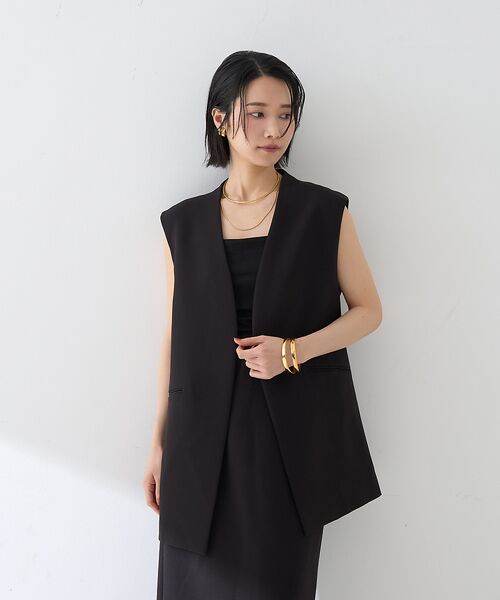 Rouge vif la cle / ルージュ・ヴィフ ラクレ ベスト | 【セットアップ2点セット】ダブルクロスジレ×タイトスカート | 詳細7