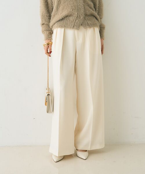 Rouge vif la cle / ルージュ・ヴィフ ラクレ パンツ | 【一部店舗限定】【3サイズ展開】ベルト付きハイウエストタックパンツ | 詳細1