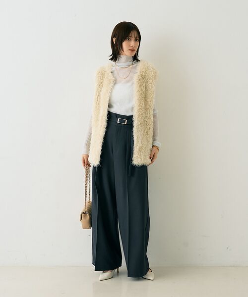 Rouge vif la cle / ルージュ・ヴィフ ラクレ パンツ | 【一部店舗限定】【3サイズ展開】ベルト付きハイウエストタックパンツ | 詳細10