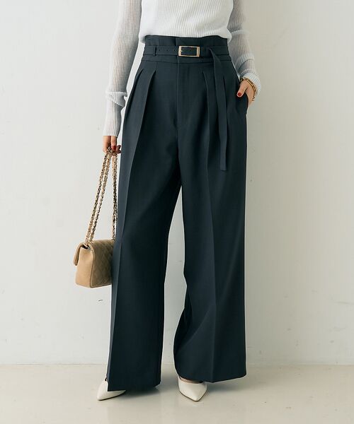 Rouge vif la cle / ルージュ・ヴィフ ラクレ パンツ | 【一部店舗限定】【3サイズ展開】ベルト付きハイウエストタックパンツ | 詳細19