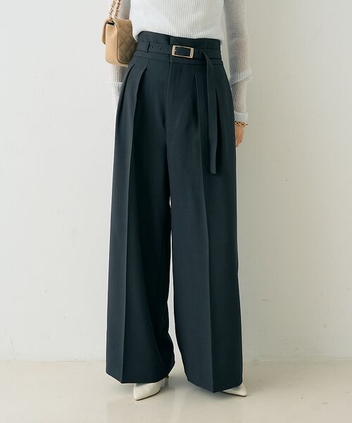 Rouge vif la cle / ルージュ・ヴィフ ラクレ パンツ | 【一部店舗限定】【3サイズ展開】ベルト付きハイウエストタックパンツ | 詳細21