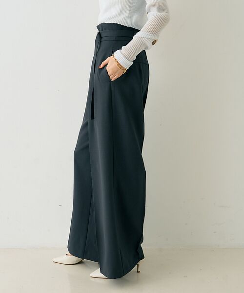 Rouge vif la cle / ルージュ・ヴィフ ラクレ パンツ | 【一部店舗限定】【3サイズ展開】ベルト付きハイウエストタックパンツ | 詳細22