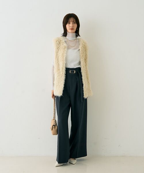 Rouge vif la cle / ルージュ・ヴィフ ラクレ パンツ | 【一部店舗限定】【3サイズ展開】ベルト付きハイウエストタックパンツ | 詳細23