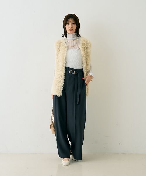 Rouge vif la cle / ルージュ・ヴィフ ラクレ パンツ | 【一部店舗限定】【3サイズ展開】ベルト付きハイウエストタックパンツ | 詳細25