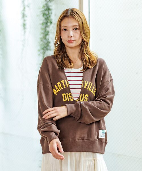 Rouge vif la cle / ルージュ・ヴィフ ラクレ スウェット | 【DISCUS/ディスカス】裏毛スキッパーUネックスウェット/トップス/スウェッ | 詳細1