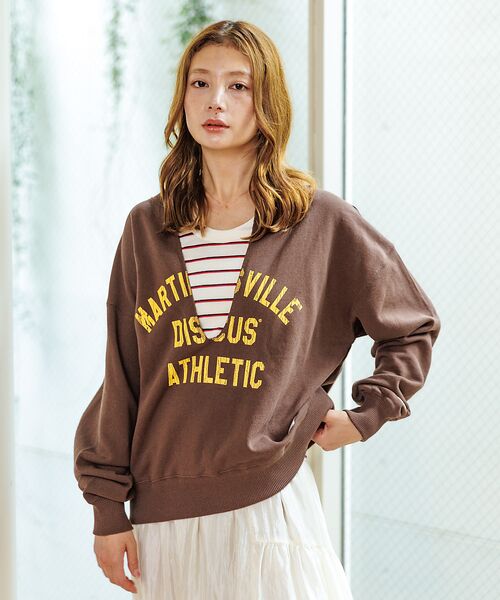 Rouge vif la cle / ルージュ・ヴィフ ラクレ スウェット | 【DISCUS/ディスカス】裏毛スキッパーUネックスウェット/トップス/スウェッ | 詳細3