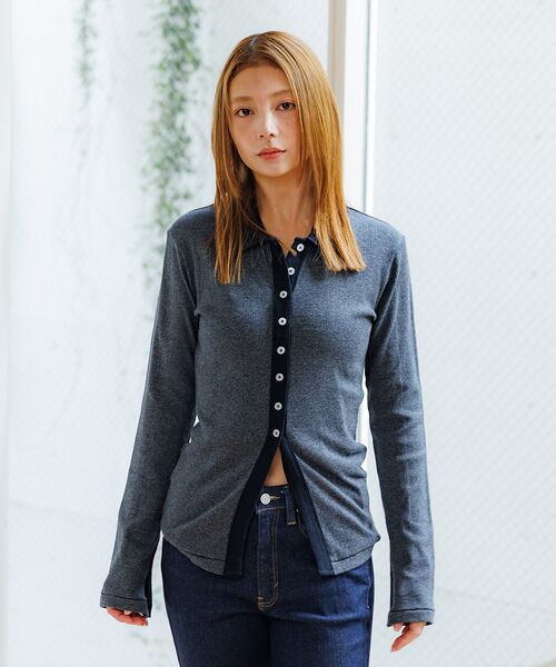 Rouge vif la cle / ルージュ・ヴィフ ラクレ カーディガン・ボレロ | 【Robert P.Miller / ロバートピーミラー】パネルリブカーディガン | 詳細7