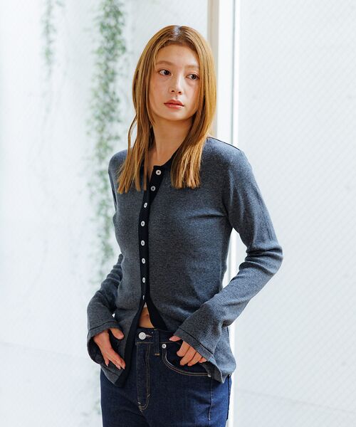 Rouge vif la cle / ルージュ・ヴィフ ラクレ カーディガン・ボレロ | 【Robert P.Miller / ロバートピーミラー】パネルリブカーディガン | 詳細9