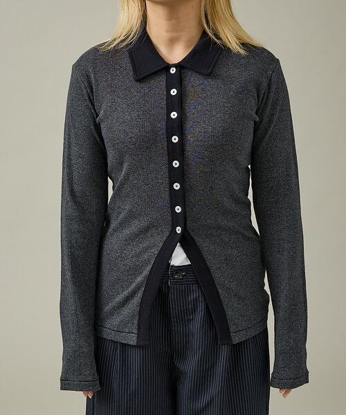 Rouge vif la cle / ルージュ・ヴィフ ラクレ カーディガン・ボレロ | 【Robert P.Miller / ロバートピーミラー】パネルリブカーディガン | 詳細12