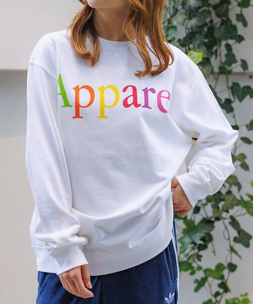Rouge vif la cle/ルージュ・ヴィフ ラクレ 【THRIFTY LOOK / スリフティールック】クルーネックスウェット/Ap ホワイト F Rouge vif la cle/ルージュ・ヴィフ ラクレ 【THRIFTY LOOK / スリフティールック】クルーネックスウェット/Ap ホワイト F