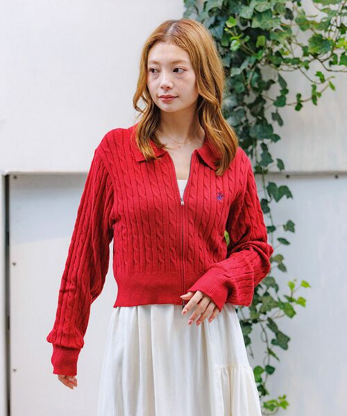 Rouge vif la cle / ルージュ・ヴィフ ラクレ カーディガン・ボレロ | 【BEVERY HILLS P.C/ビバリーヒルズポロクラブ】ケーブル編ポロカー | 詳細3