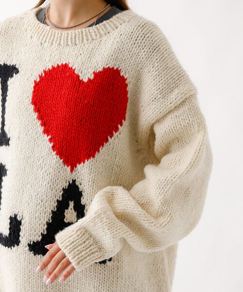 Rouge vif la cle / ルージュ・ヴィフ ラクレ ニット・セーター | 【THRIFTY LOOK/スリフティールック】ハンドニット / "I ♥LA" | 詳細11