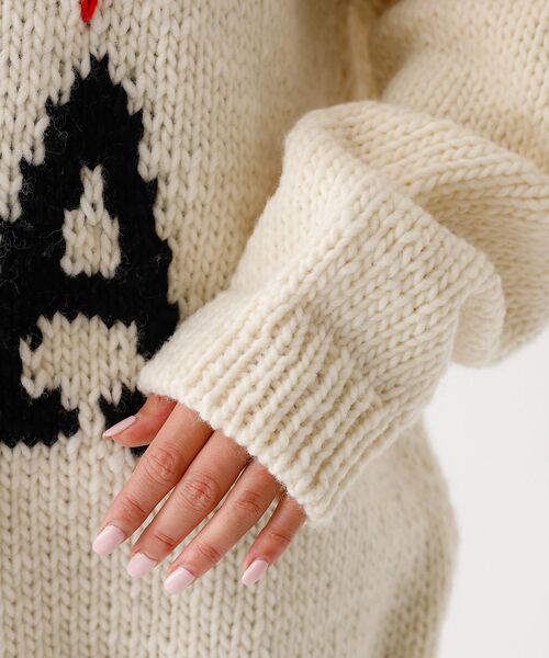 Rouge vif la cle / ルージュ・ヴィフ ラクレ ニット・セーター | 【THRIFTY LOOK/スリフティールック】ハンドニット / "I ♥LA" | 詳細14