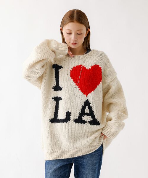 Rouge vif la cle / ルージュ・ヴィフ ラクレ ニット・セーター | 【THRIFTY LOOK/スリフティールック】ハンドニット / "I ♥LA" | 詳細2