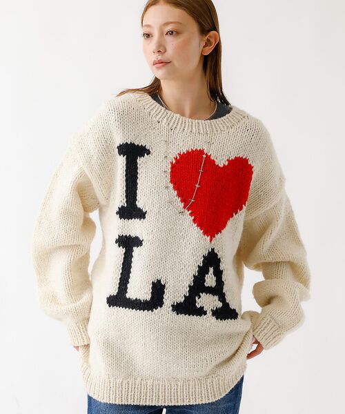Rouge vif la cle / ルージュ・ヴィフ ラクレ ニット・セーター | 【THRIFTY LOOK/スリフティールック】ハンドニット / "I ♥LA" | 詳細4