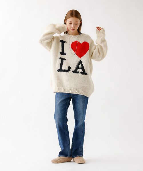 Rouge vif la cle / ルージュ・ヴィフ ラクレ ニット・セーター | 【THRIFTY LOOK/スリフティールック】ハンドニット / "I ♥LA" | 詳細5