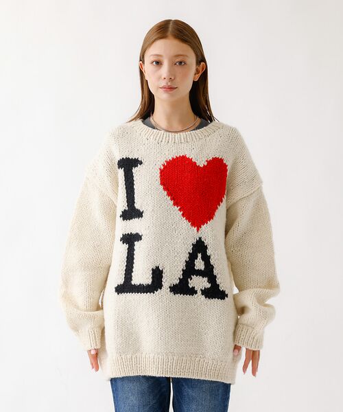 Rouge vif la cle / ルージュ・ヴィフ ラクレ ニット・セーター | 【THRIFTY LOOK/スリフティールック】ハンドニット / "I ♥LA" | 詳細7