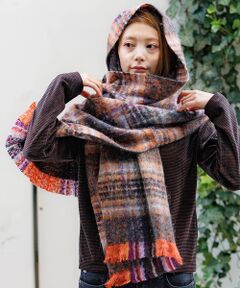 Rouge vif la cle / ルージュ・ヴィフ ラクレ マフラー・ショール・スヌード・ストール | 【Pierre Quioc / ピエールキオック】モヘア混チェックストール /