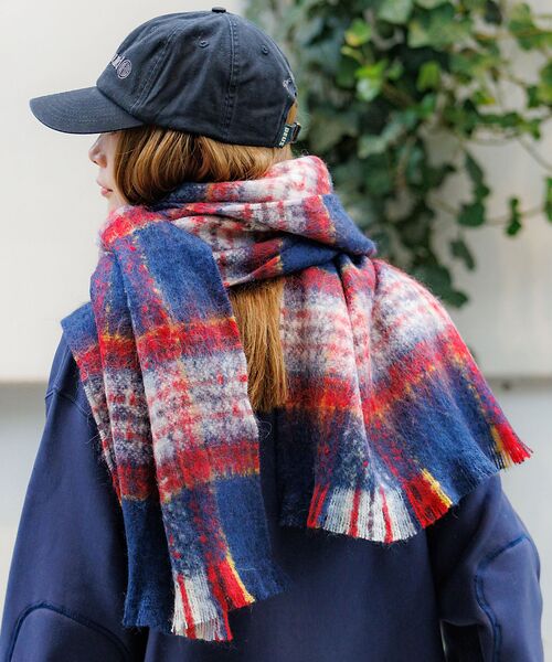 Rouge vif la cle/ルージュ・ヴィフ ラクレ 【Pierre Quioc / ピエールキオック】モヘア混チェックストール / その他2 F