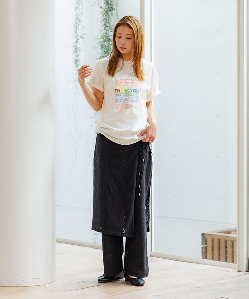 Rouge vif la cle / ルージュ・ヴィフ ラクレ Tシャツ | 【Le Melange/ル・メランジュ】カラフルロゴTシャツ/#8541001T | 詳細1