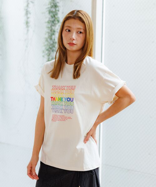 Rouge vif la cle / ルージュ・ヴィフ ラクレ Tシャツ | 【Le Melange/ル・メランジュ】カラフルロゴTシャツ/#8541001T | 詳細2