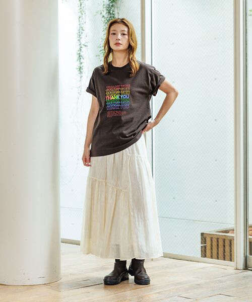 Rouge vif la cle / ルージュ・ヴィフ ラクレ Tシャツ | 【Le Melange/ル・メランジュ】カラフルロゴTシャツ/#8541001T | 詳細5