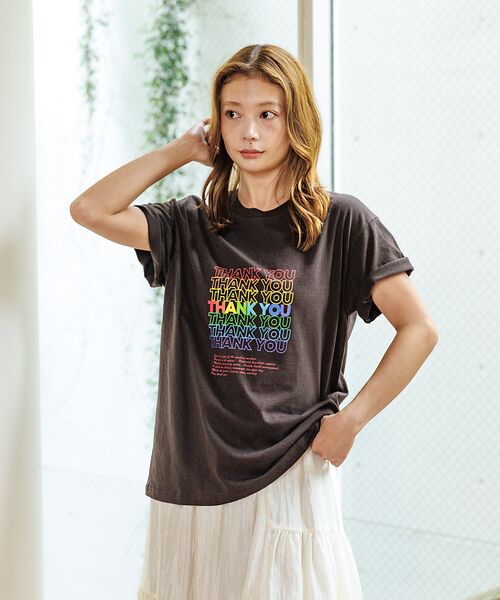 Rouge vif la cle / ルージュ・ヴィフ ラクレ Tシャツ | 【Le Melange/ル・メランジュ】カラフルロゴTシャツ/#8541001T | 詳細14