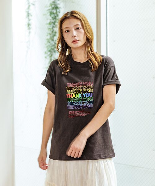 Rouge vif la cle / ルージュ・ヴィフ ラクレ Tシャツ | 【Le Melange/ル・メランジュ】カラフルロゴTシャツ/#8541001T | 詳細7