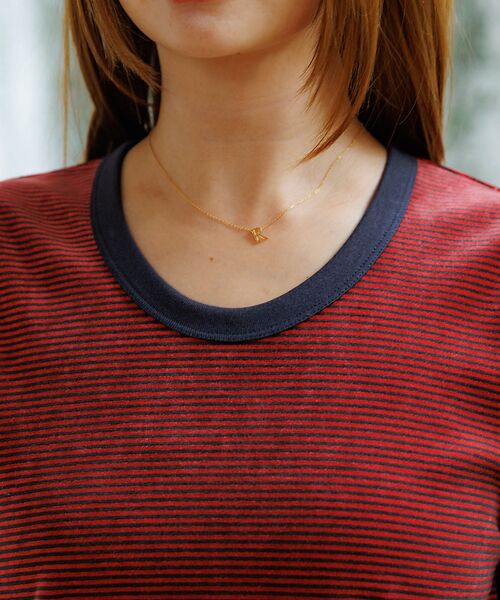 Rouge vif la cle / ルージュ・ヴィフ ラクレ Tシャツ | 【Le Melange/ル・メランジュ】ベロアボーダーTシャツ/#8541007 | 詳細7