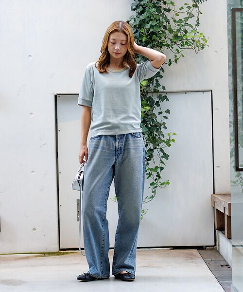 Rouge vif la cle / ルージュ・ヴィフ ラクレ Tシャツ | 【Le Melange/ル・メランジュ】ベロアボーダーTシャツ/#8541007 | 詳細12