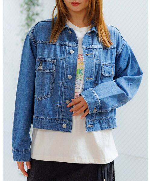 Rouge vif la cle/ルージュ・ヴィフ ラクレ 【Le Melange/ル・メランジュ】80ozデニムジャケット/#854380 ライトブルー F