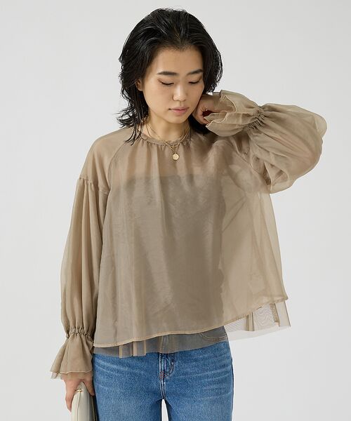 Rouge vif la cle / ルージュ・ヴィフ ラクレ シャツ・ブラウス | オーガンジーシアーブラウス | 詳細10