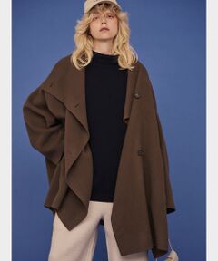 【2サイズ展開】ウール混変形リバーコート