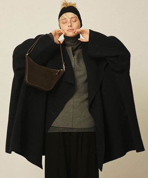 Rouge vif la cle/ルージュ・ヴィフ ラクレ 【2サイズ展開】ウール混変形リバーコート【予約】 ダークネイビー 38 Rouge vif la cle/ルージュ・ヴィフ ラクレ 【2サイズ展開】ウール混変形リバーコート【予約】 ダークネイビー 38