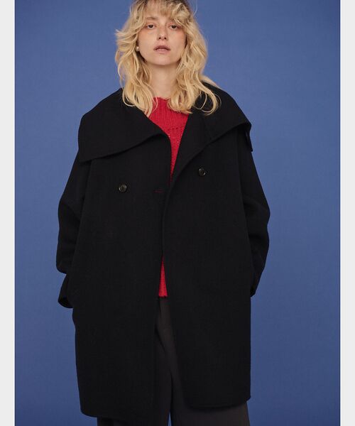 Rouge vif la cle / ルージュ・ヴィフ ラクレ その他アウター | ウール混オーバーカラーリバーコート | 詳細1