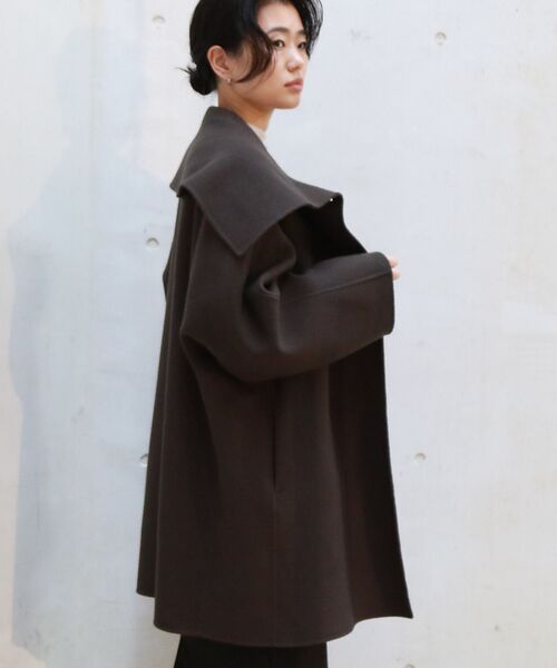 Rouge vif la cle / ルージュ・ヴィフ ラクレ その他アウター | ウール混オーバーカラーリバーコート | 詳細20