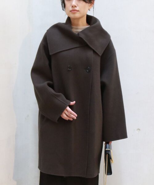 Rouge vif la cle / ルージュ・ヴィフ ラクレ その他アウター | ウール混オーバーカラーリバーコート | 詳細21