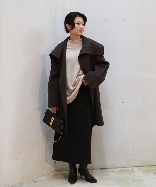 Rouge vif la cle / ルージュ・ヴィフ ラクレ その他アウター | ウール混オーバーカラーリバーコート | 詳細24