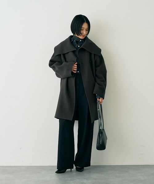 Rouge vif la cle / ルージュ・ヴィフ ラクレ その他アウター | ウール混オーバーカラーリバーコート | 詳細25