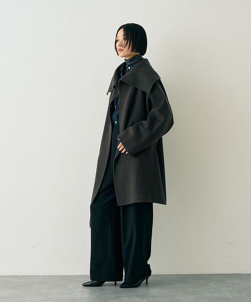 Rouge vif la cle / ルージュ・ヴィフ ラクレ その他アウター | ウール混オーバーカラーリバーコート | 詳細26