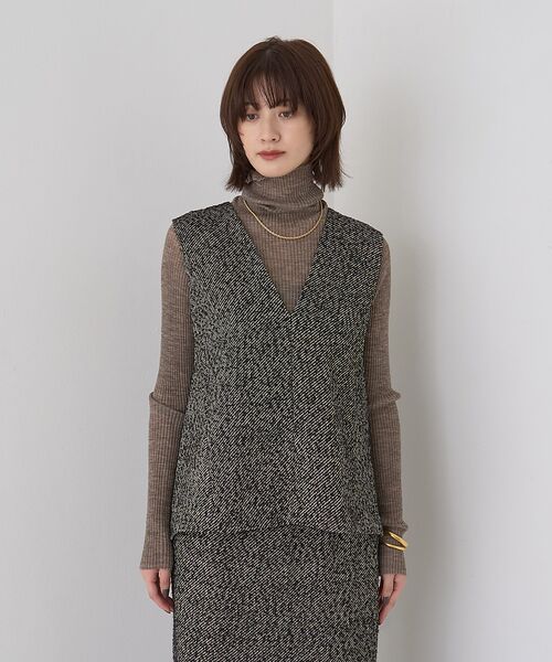 Rouge vif la cle / ルージュ・ヴィフ ラクレ ベスト | 【セットアップ対応】ポリウーリングカルゼVネックベスト | 詳細10