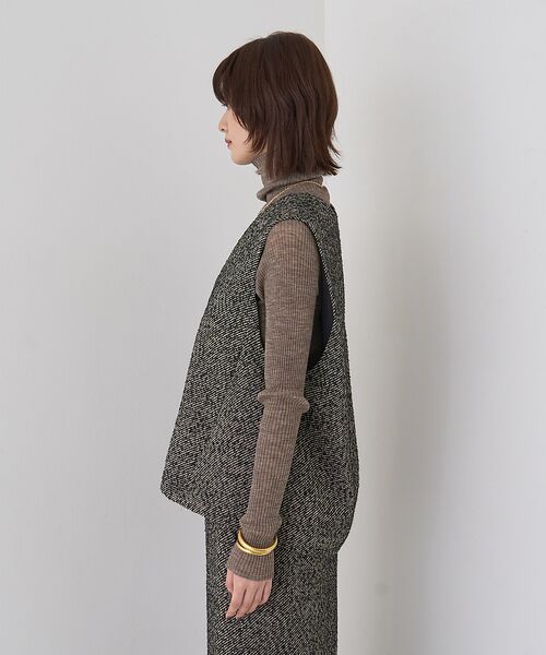 Rouge vif la cle / ルージュ・ヴィフ ラクレ ベスト | 【セットアップ対応】ポリウーリングカルゼVネックベスト | 詳細11