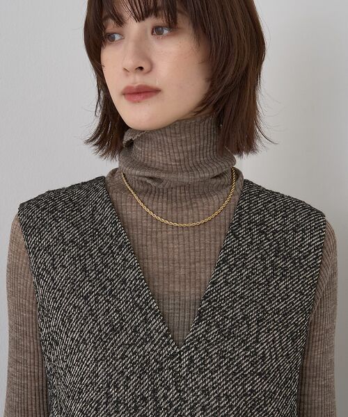 Rouge vif la cle / ルージュ・ヴィフ ラクレ ベスト | 【セットアップ対応】ポリウーリングカルゼVネックベスト | 詳細14