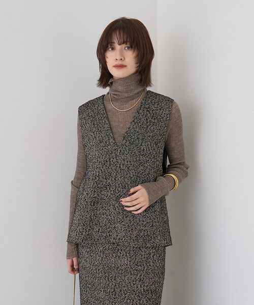 Rouge vif la cle / ルージュ・ヴィフ ラクレ ベスト | 【セットアップ対応】ポリウーリングカルゼVネックベスト | 詳細3