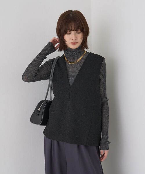 Rouge vif la cle / ルージュ・ヴィフ ラクレ ベスト | 【セットアップ対応】ポリウーリングカルゼVネックベスト | 詳細17